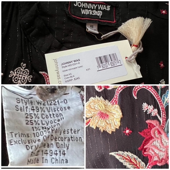 Johnny Was Esme Embroidered Shirt XS - Picture 16 of 16